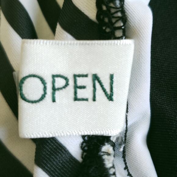 THE OPEN stripe polka dot cutout bandeau monokini one piece swimsuit black white - Picture 11 of 11